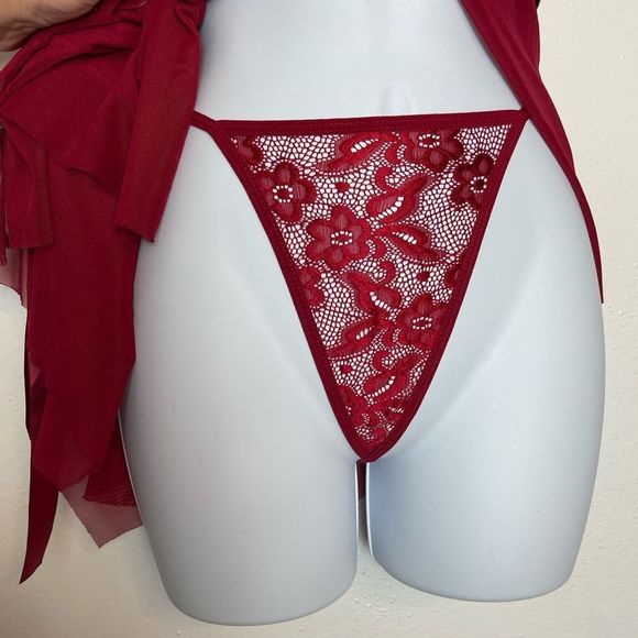 Avid Love Sexy Deep Red Baby Doll with G-String Size 18W - Picture 3 of 8